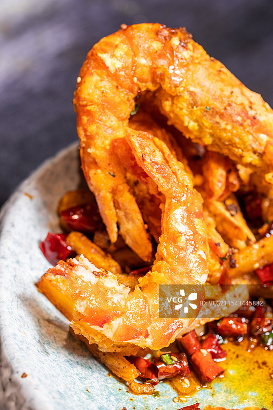 香辣虾深海虾开背虾黑虎虾大虾蛋白质图片素材