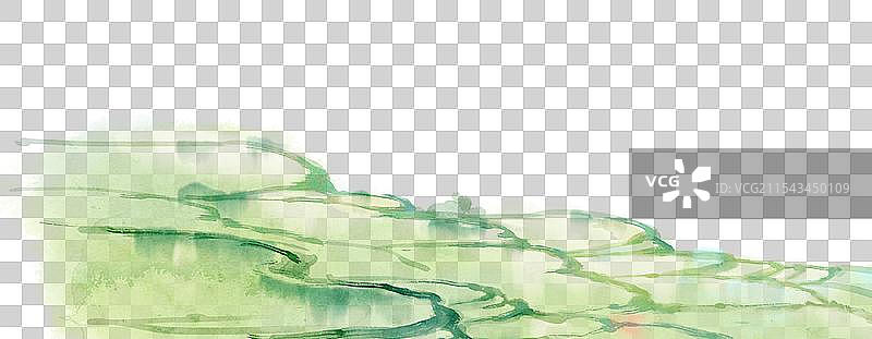 梯田-国画写意中国风古风水墨元素图片素材