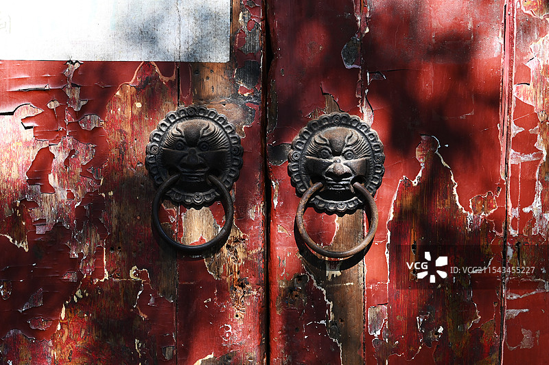 老北京胡同大门图片素材