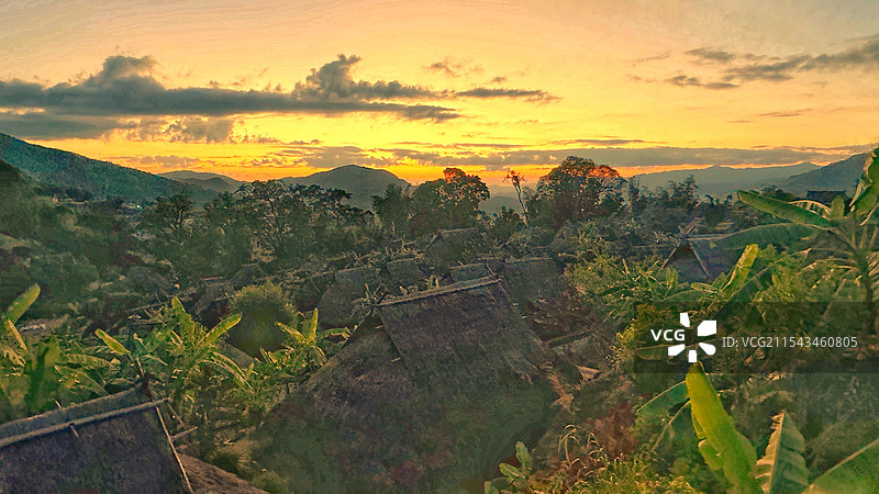 中国最后的原始部落-云南沧源-翁丁村图片素材