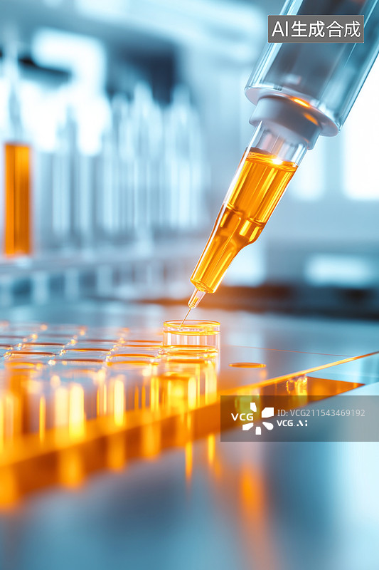 【AI数字艺术】实验室科技制药 生物科技液体试剂图片素材