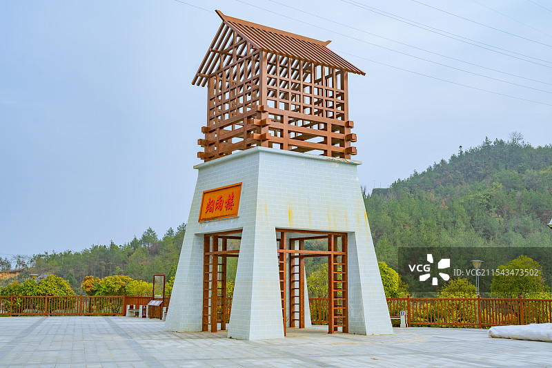 重庆市巫山神女景区 烟雨楼图片素材