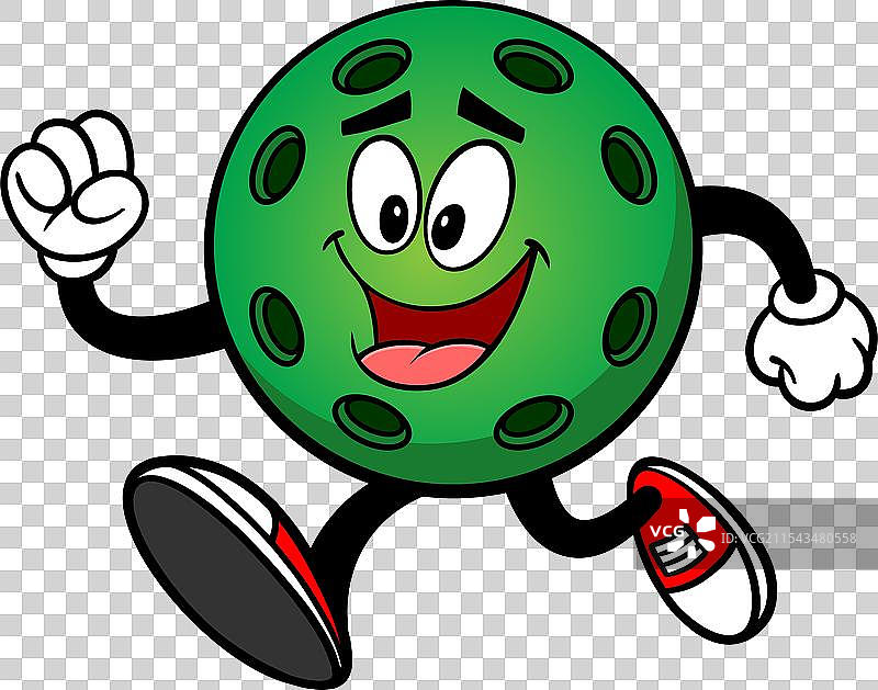 在打乒乓球时奔跑的绿色球图片素材