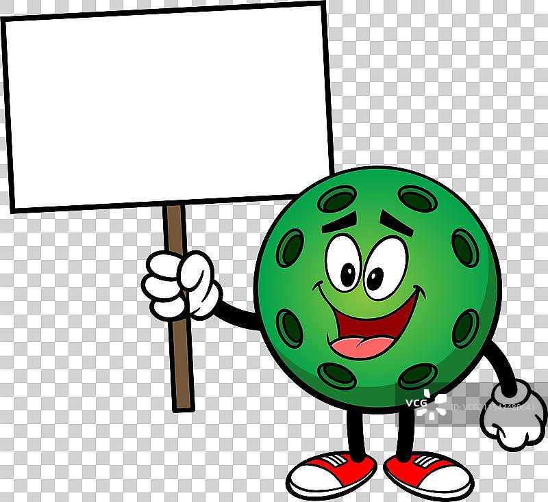 带标志的绿色皮克尔球图片素材