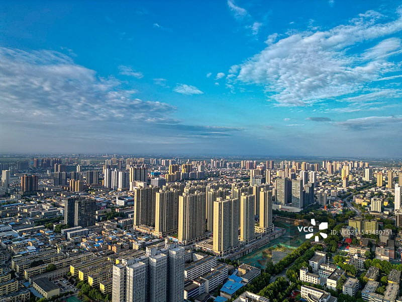 陕西渭南市市区航拍图片素材