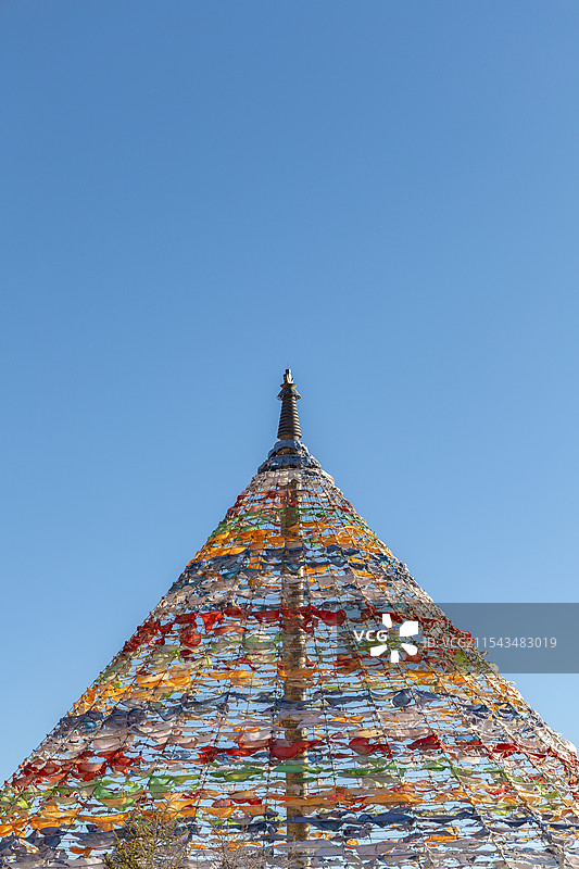 日月山经幡图片素材