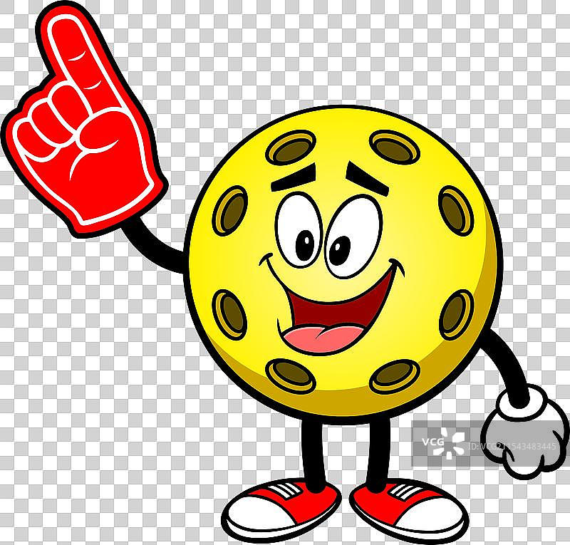 泡菜球黄色球与泡沫手指图片素材