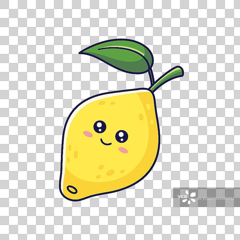 可爱的卡通柠檬角色手绘图图片素材