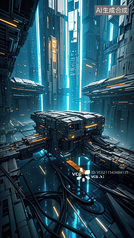 【AI数字艺术】未来科技感城市图片素材