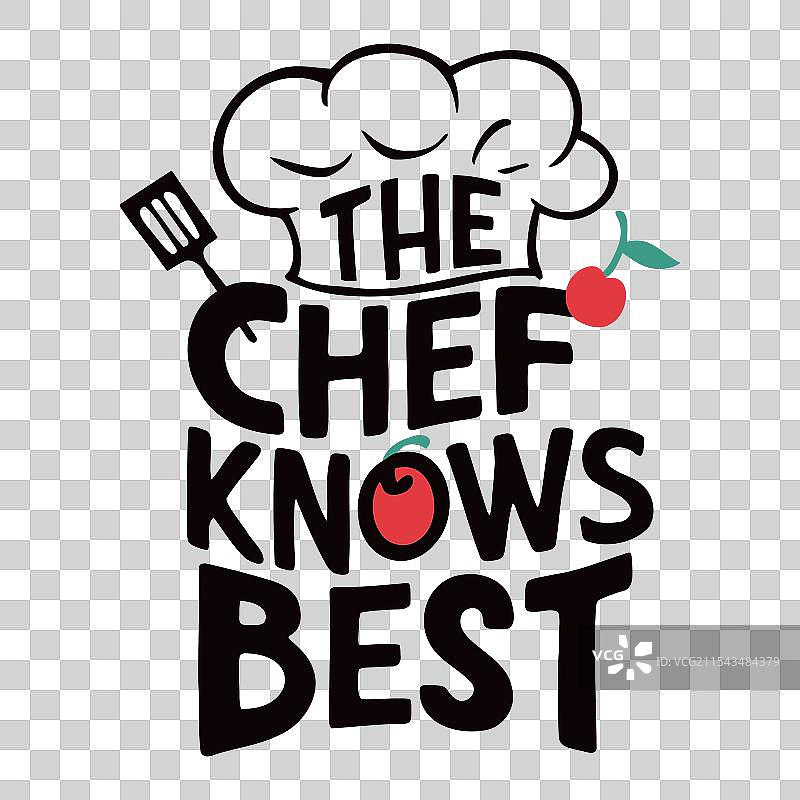 带有厨师帽和铲子的风格化文字图形图片素材