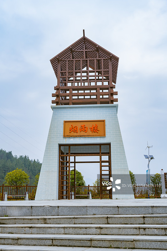 重庆巫山神女景区 烟雨楼图片素材