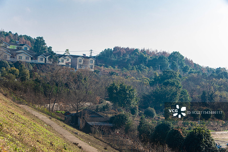 四川绵阳涪城区可粗去红旗水库冬季照片图片素材