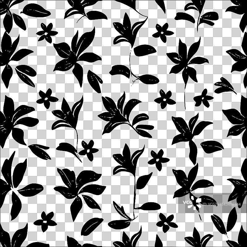 紫菀花图案抽象无缝色彩图片素材