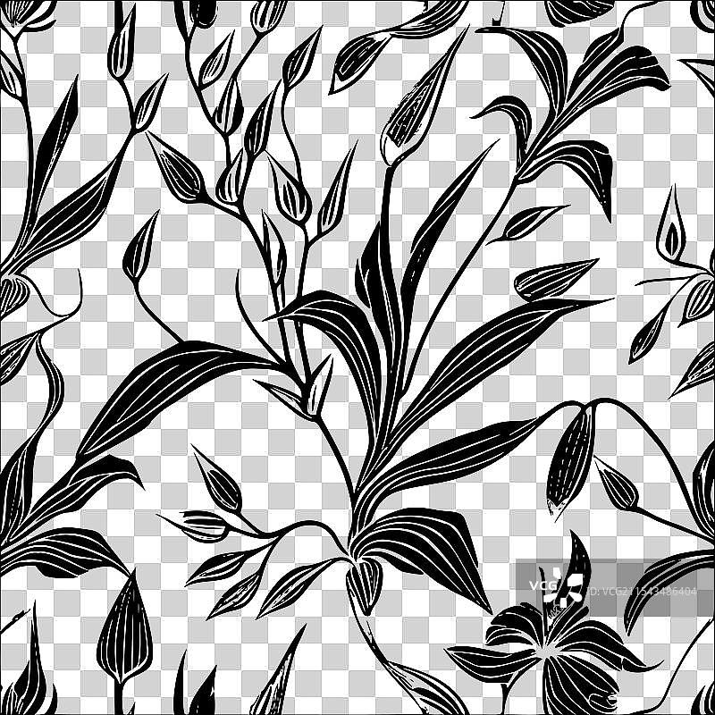 紫菀花图案抽象无缝色彩图片素材