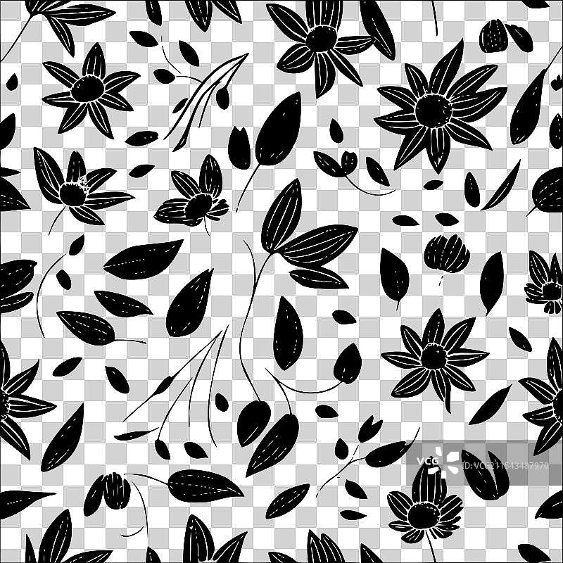 抽象的毛地黄花图案无缝色彩图片素材