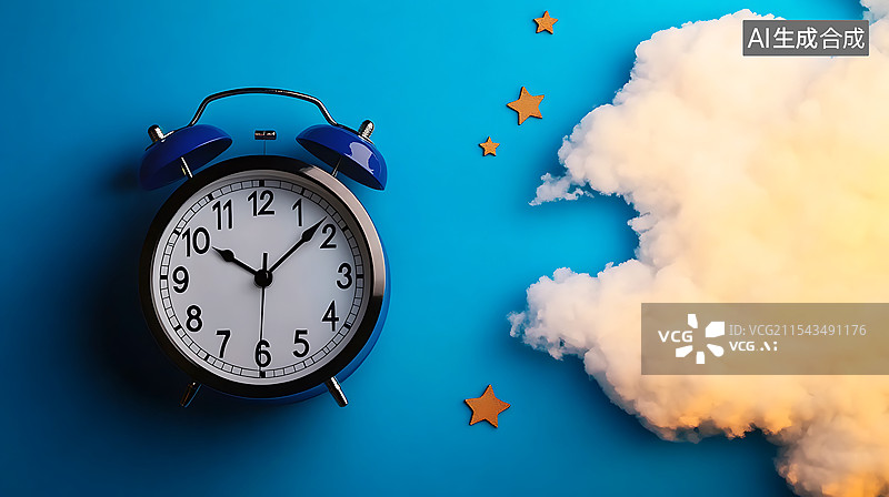 【AI数字艺术】生物钟控制的昼夜节律，展示调节每日生理周期和身体功能的内部时钟机制，强调生物钟在健康中的重要性。图片素材