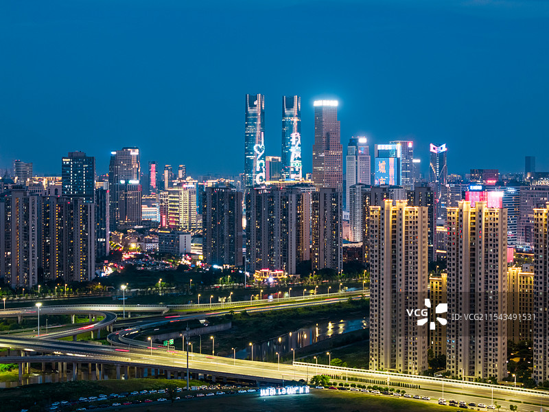 南昌市新建区 黄家湖城市风光城市夜景图片素材