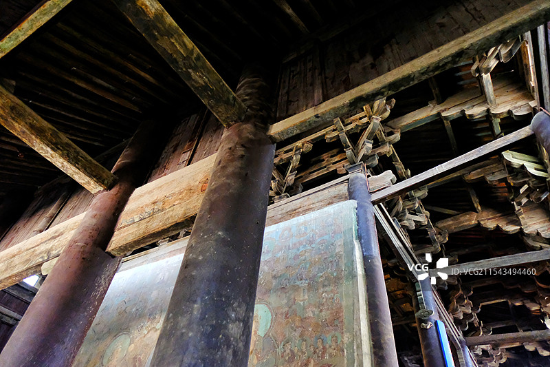 河北石家庄。正定隆兴寺。大佛寺。正定古城。壁画图片素材