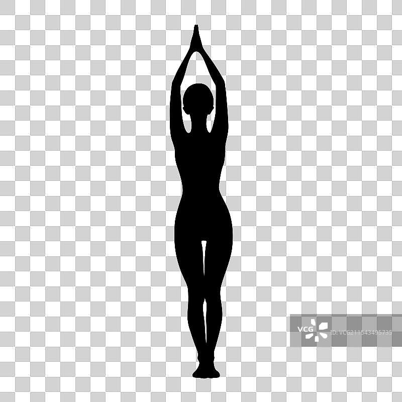 年轻女性在练习瑜伽图片素材