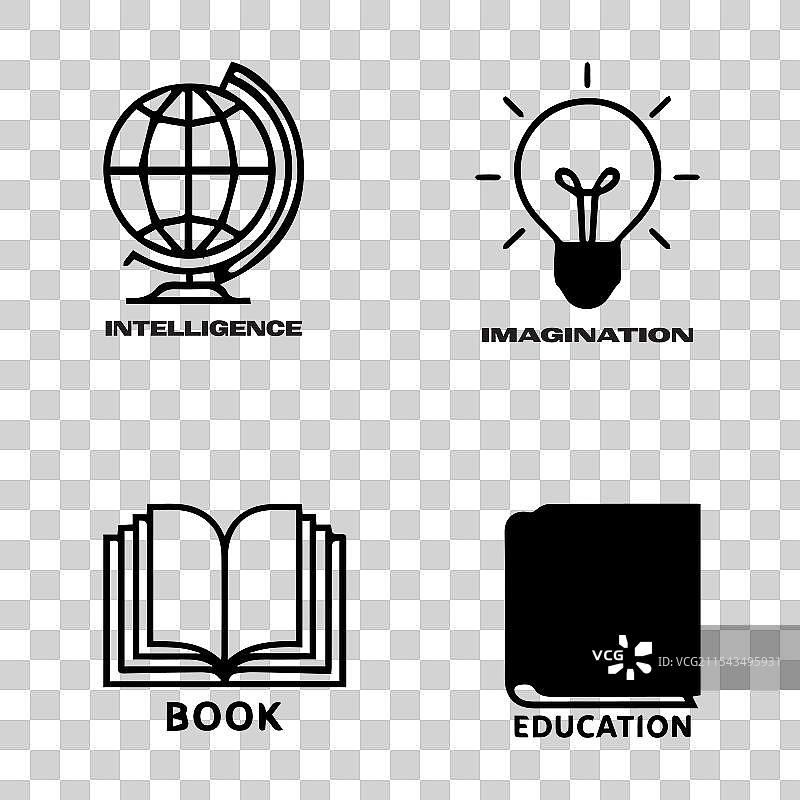 知识图标集剪影图片素材