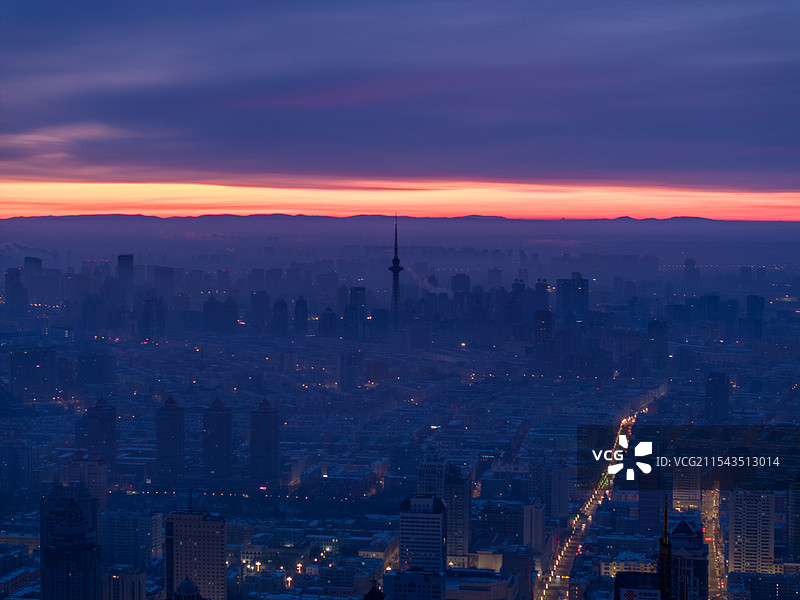 哈尔滨城市天际线俯瞰视角图片图片素材