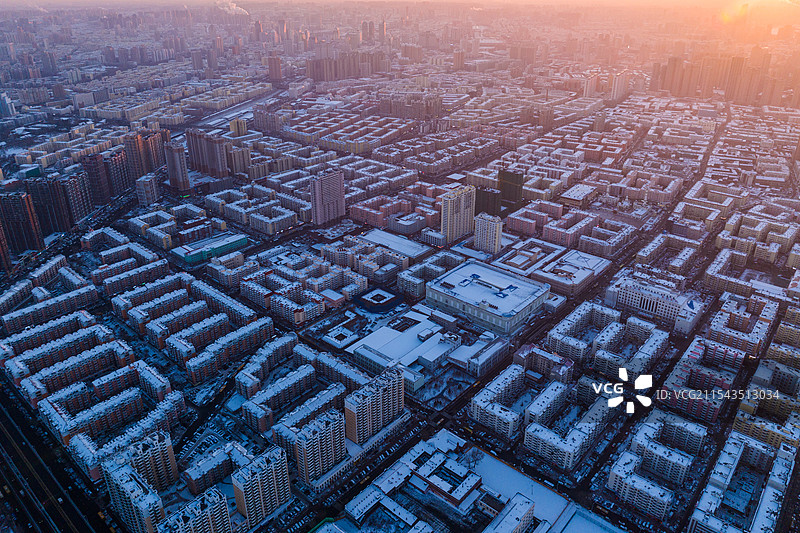 哈尔滨城市天际线俯瞰视角图片图片素材