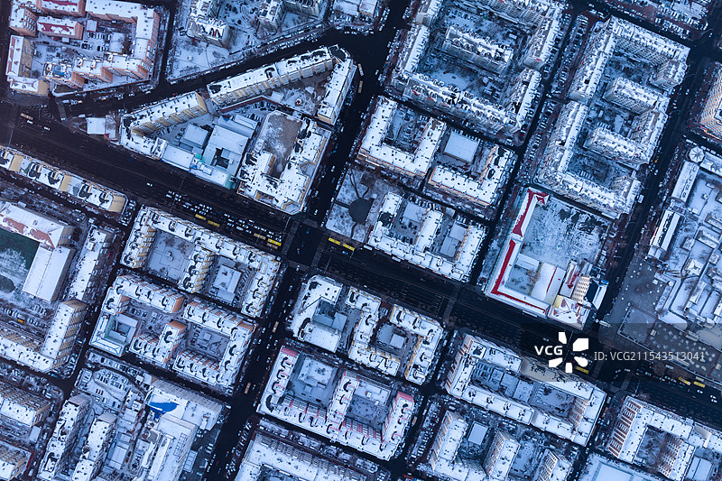 哈尔滨城市天际线俯瞰视角图片图片素材