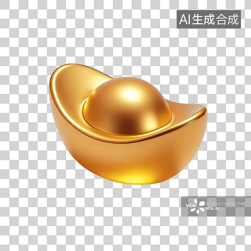【AI数字艺术】3D金元宝图片素材