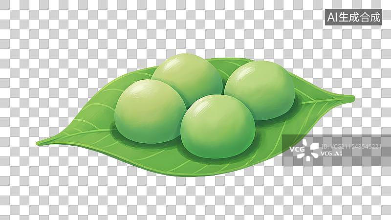 【AI数字艺术】国风手绘插画，清明节美食，青团，艾草糍粑，点心，甜点，糕点，茶果子，中国传统美食免抠元素图片素材