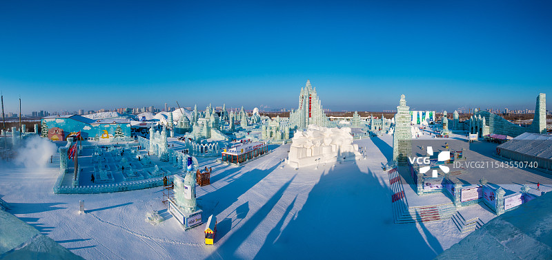 黑龙江哈尔滨冰雪大世界全景图片素材