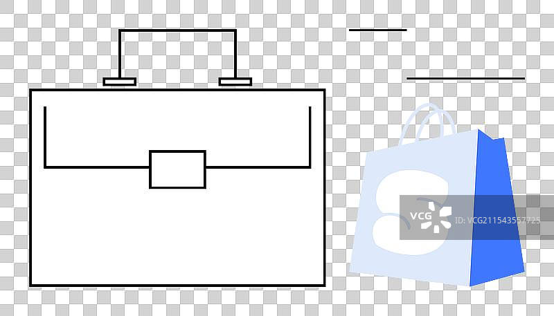 两个不同的物体：公文包和购物袋图片素材