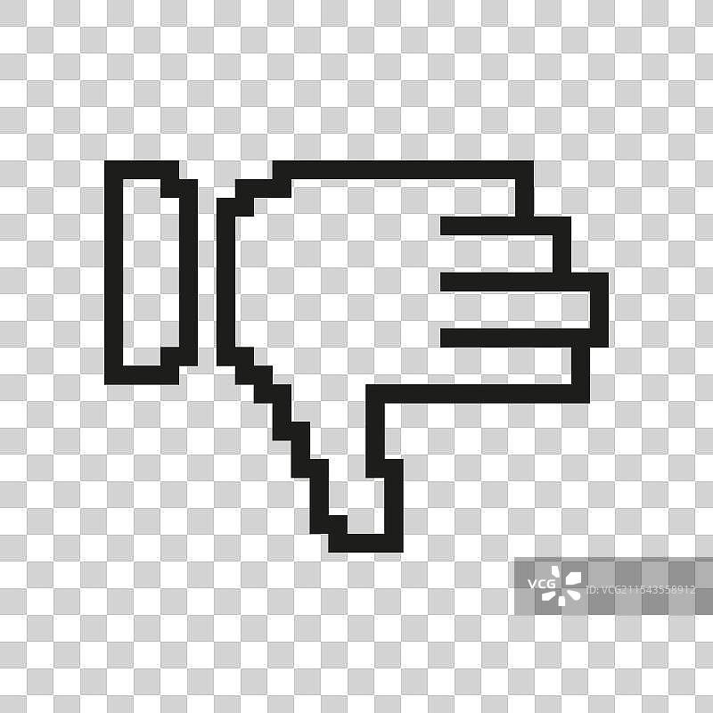 像素化的倒拇指图标 负面反馈图片素材