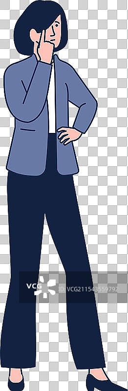 思考中的女商人面临工作问题的困境情绪图片素材