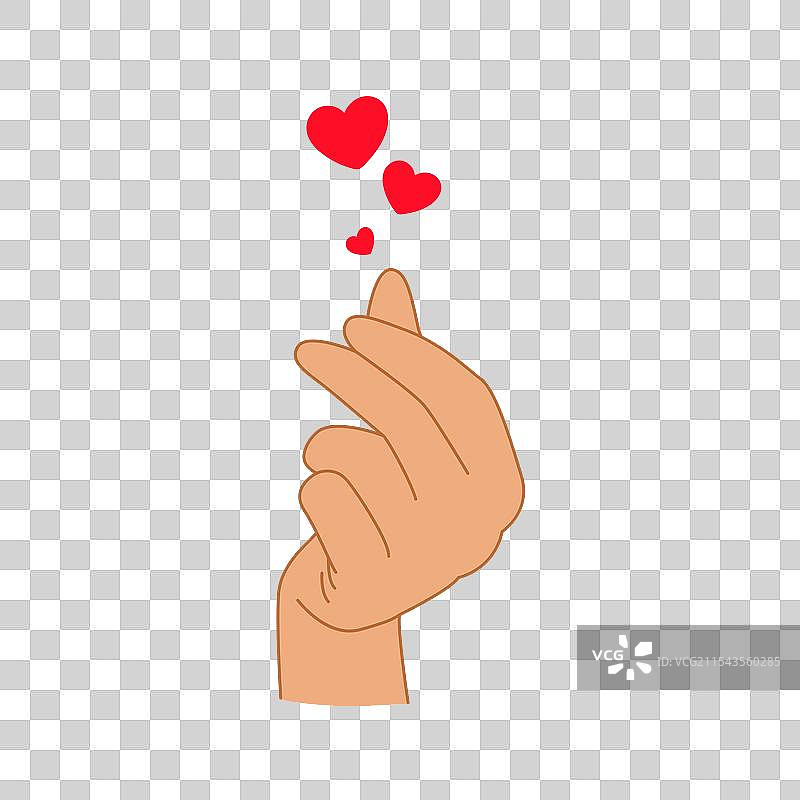 韩国手指心剪贴画图片素材