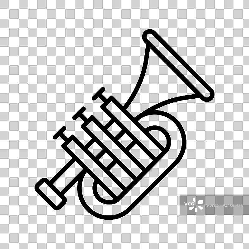 时尚风格的小号图标音乐乐器图片素材