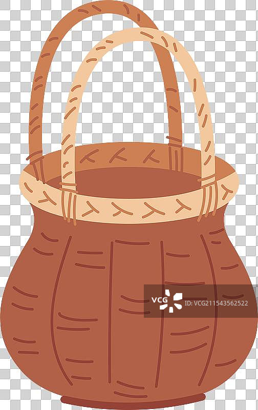 竹制洗衣篮 乡村风格 篮子 彩色图标图片素材