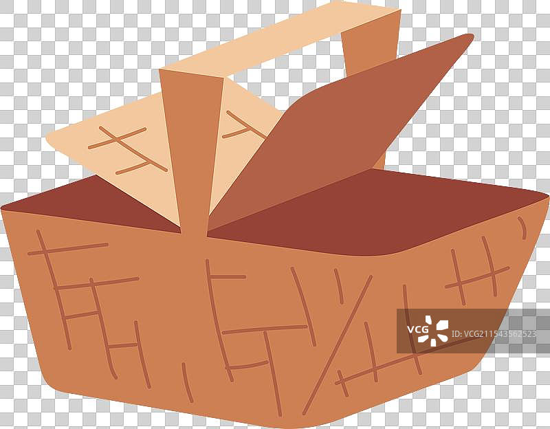 夏季户外食物的野餐篮彩色图标图片素材