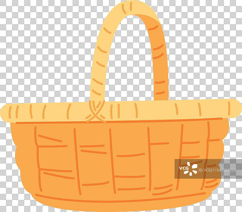 复古的藤编篮子旧式彩色图标图片素材