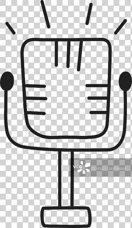 一个麦克风上方有明亮的灯光照射图片素材