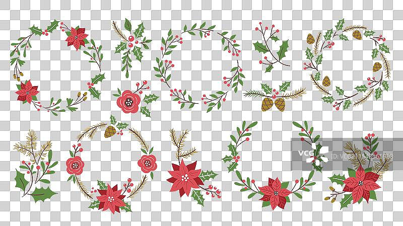 圣诞花环和元素图片素材