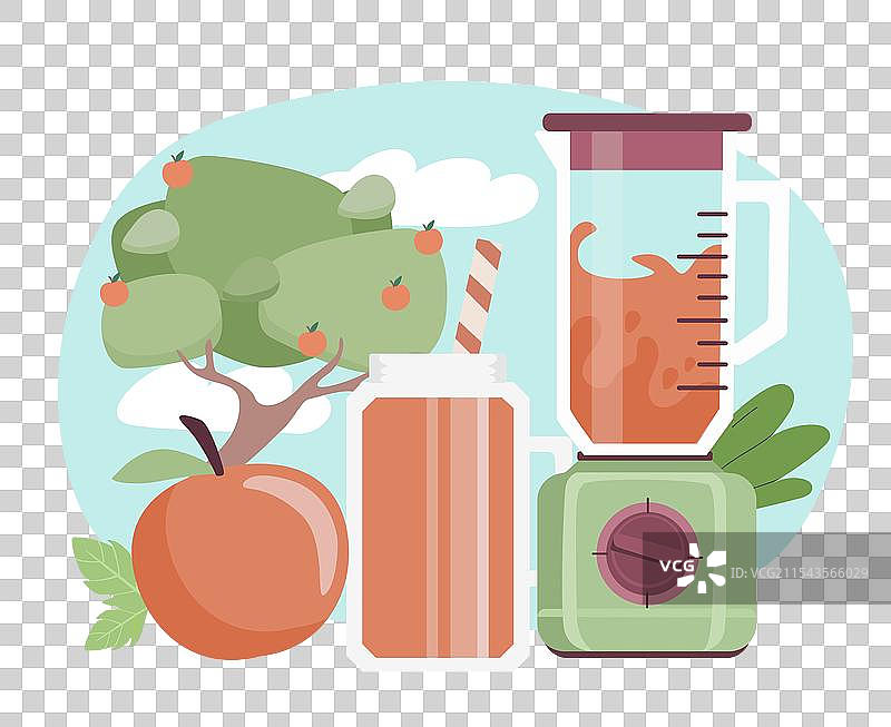 苹果汁概念饮品，采用天然成分制作而成图片素材
