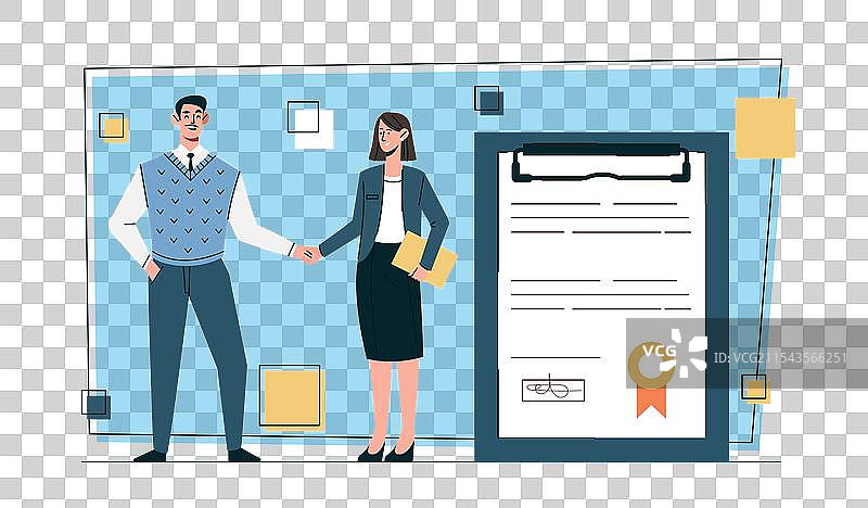 男女签署合同图片素材