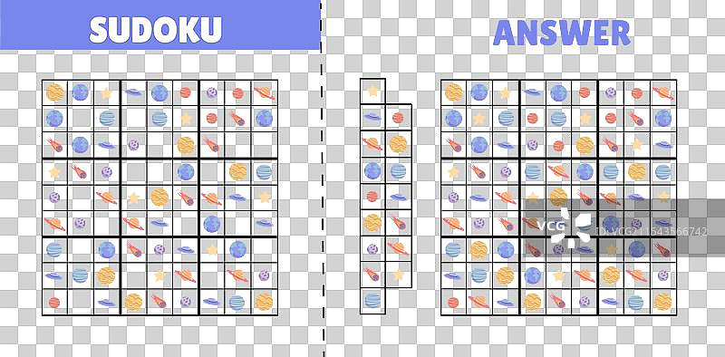 儿童数独智力与逻辑游戏图片素材