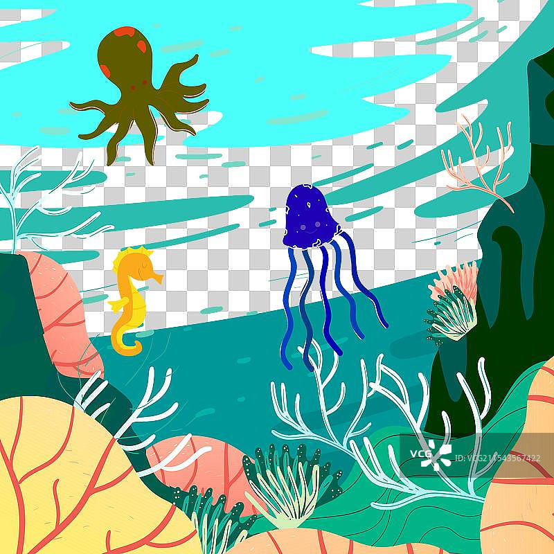 深海中的星空巨鲸图片素材