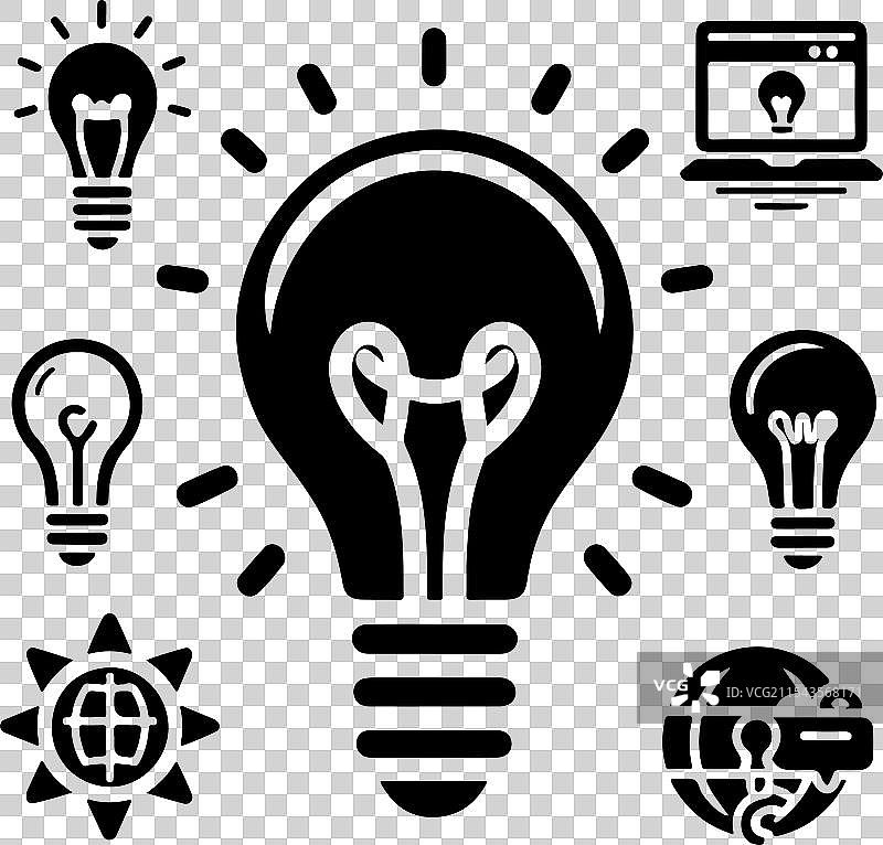 灯泡标志图标艺术剪影图像图片素材