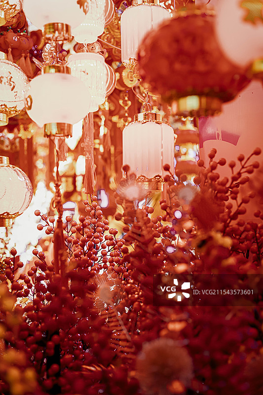 年味过年春节新春红包春联年画年宵花年俗福气灯笼图片素材