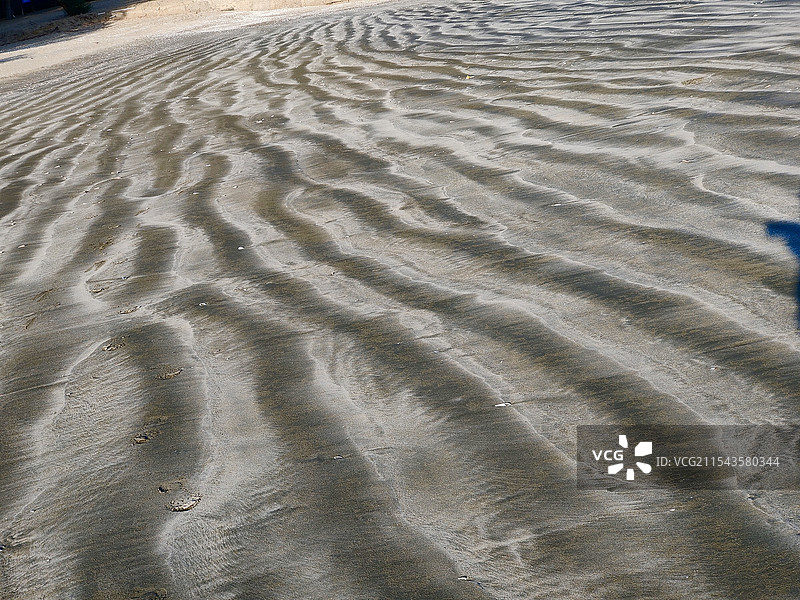 退潮后沙滩出现的海浪纹，拍摄于台山浪琴湾图片素材