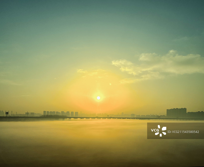府河晨曦图片素材