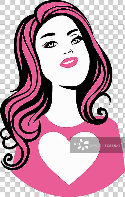 女孩面孔图标艺术图片素材