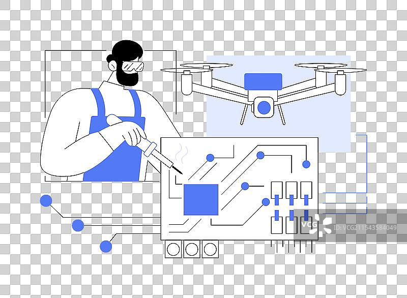 无人机制作孤立的卡通图像图片素材
